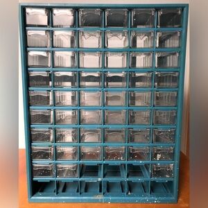 Vintage Tall Multi Clear Pull Drawer Storage Organizer Cabinet